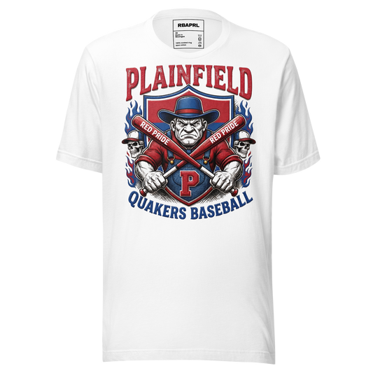 Plainfield Quakers Baseball T-Shirt in White – Indiana Spirit Wear by Hometown Gameday Co.