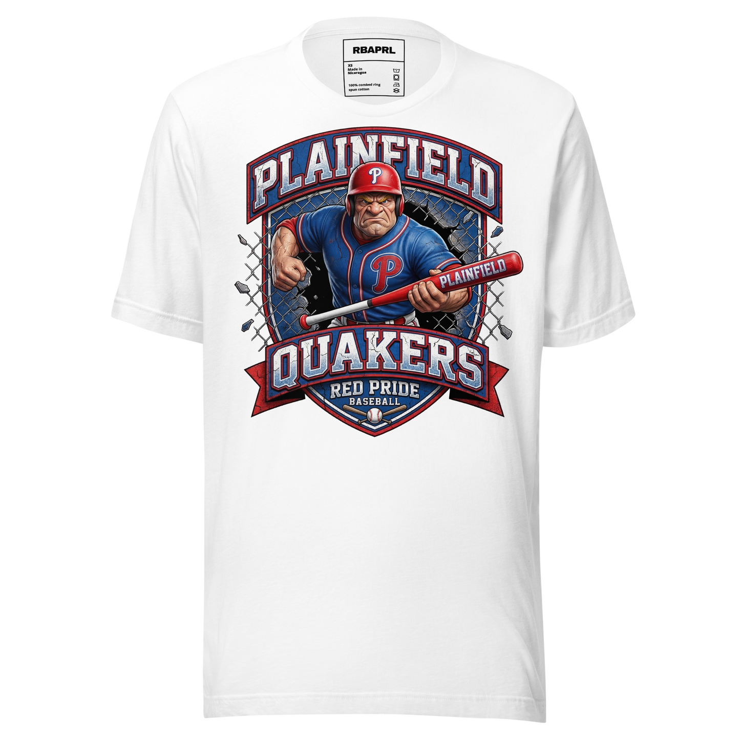 Plainfield Quakers Baseball T-Shirt in White – Indiana Spirit Wear by Hometown Gameday Co.