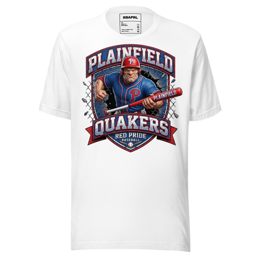 Plainfield Quakers Baseball T-Shirt in White – Indiana Spirit Wear by Hometown Gameday Co.