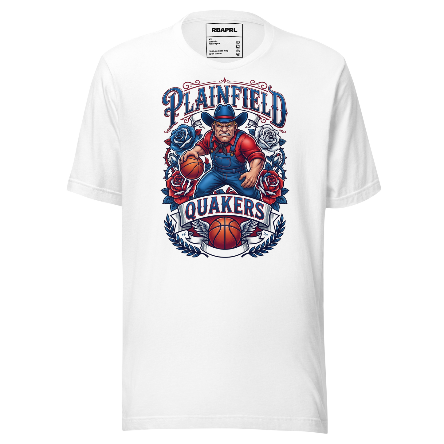 Plainfield Quakers Basketball T-Shirt in White – Indiana Spirit Wear by Hometown Gameday Co.