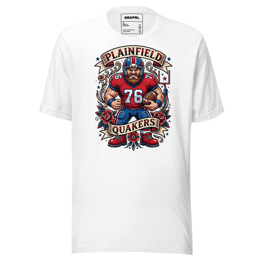 Plainfield Quakers Football T-Shirt in White – Indiana Spirit Wear by Hometown Gameday Co.