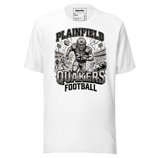 Plainfield Quakers Football T-Shirt in White – Indiana Spirit Wear by Hometown Gameday Co.