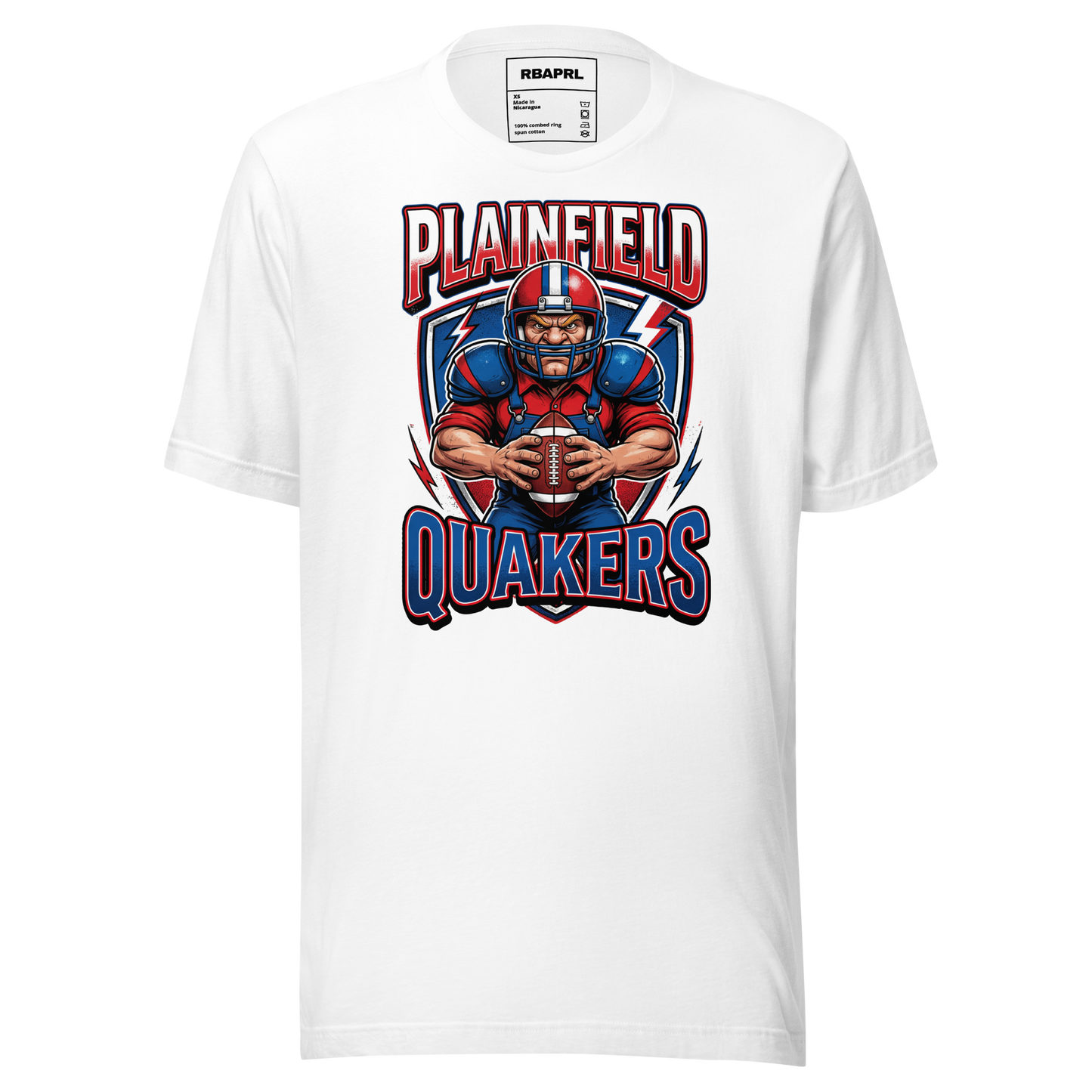 Plainfield Quakers Football T-Shirt in White – Indiana Spirit Wear by Hometown Gameday Co.