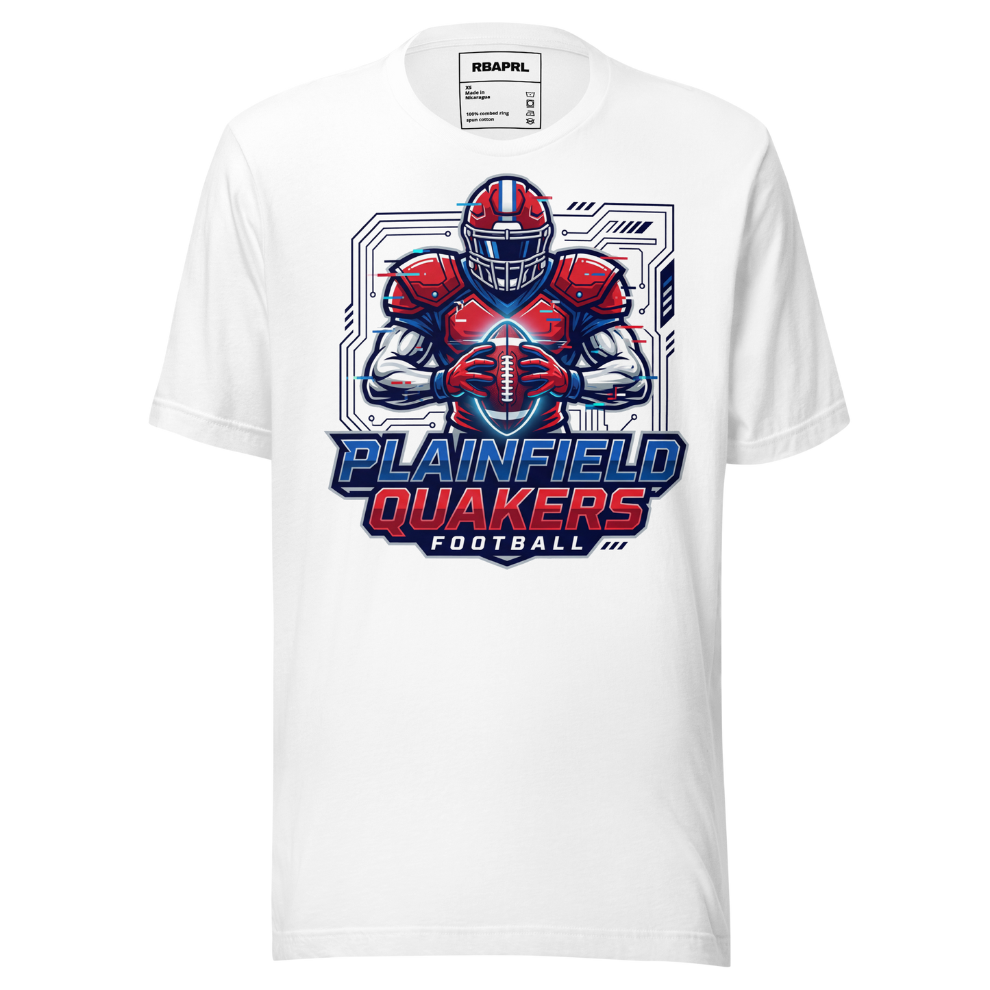 Plainfield Quakers Football T-Shirt in White – Indiana Spirit Wear by Hometown Gameday Co.