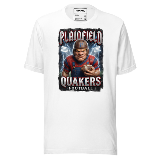 Plainfield Quakers Football T-Shirt in White – Indiana Spirit Wear by Hometown Gameday Co.