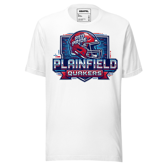 Plainfield Quakers Football T-Shirt in White – Indiana Spirit Wear by Hometown Gameday Co.