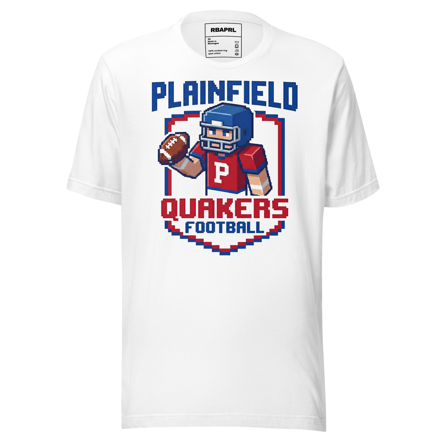 Plainfield Quakers Football T-Shirt in White – Indiana Spirit Wear by Hometown Gameday Co.