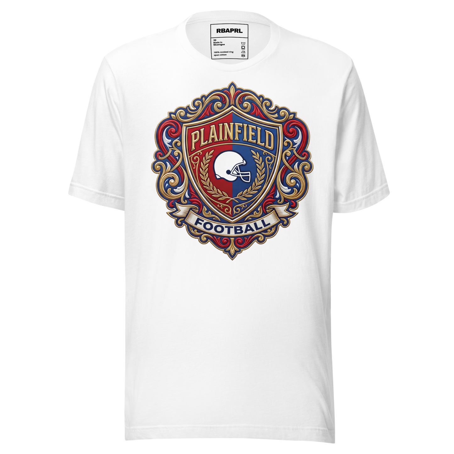 Plainfield Quakers Football T-Shirt in White – Indiana Spirit Wear by Hometown Gameday Co.