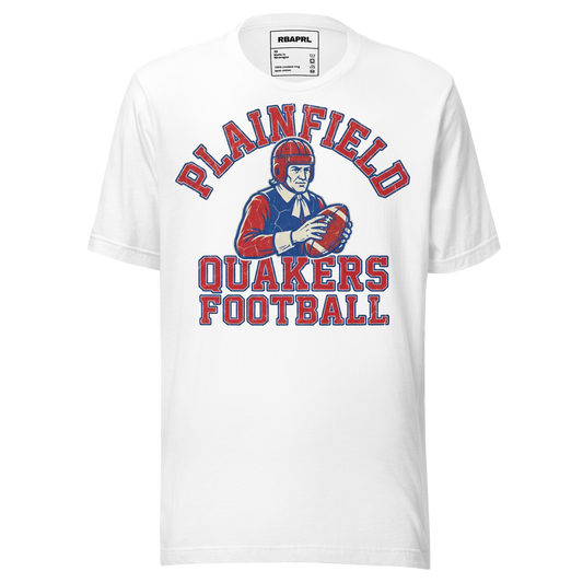 Plainfield Quakers Football T-Shirt in White – Indiana Spirit Wear by Hometown Gameday Co.