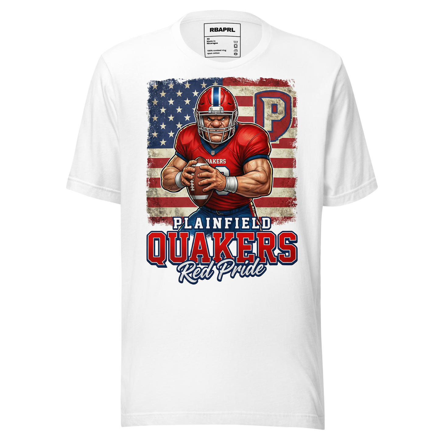 Plainfield Quakers Football T-Shirt in White – Indiana Spirit Wear by Hometown Gameday Co.