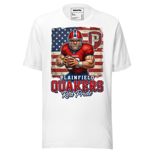 Plainfield Quakers Football T-Shirt in White – Indiana Spirit Wear by Hometown Gameday Co.