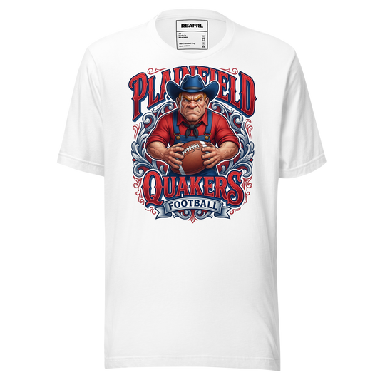 Plainfield Quakers Football T-Shirt in White – Indiana Spirit Wear by Hometown Gameday Co.