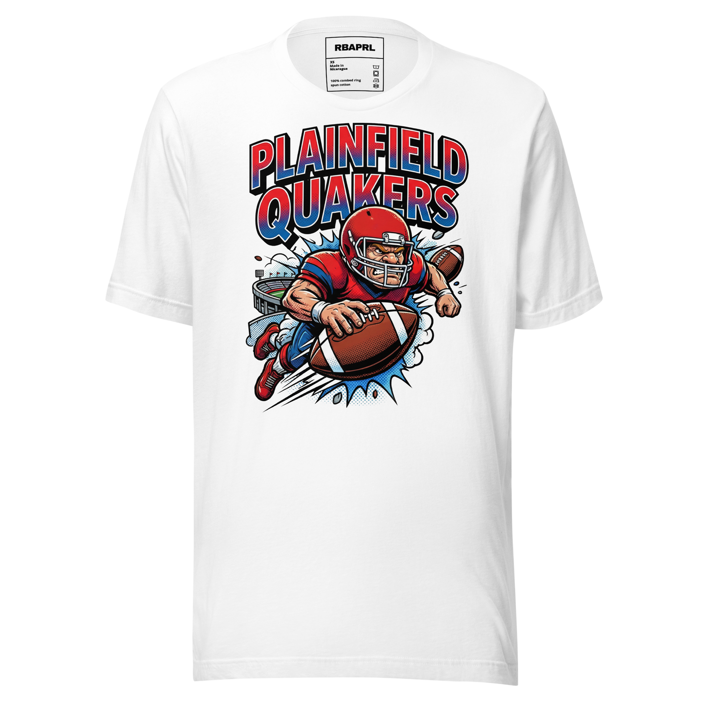 Plainfield Quakers Football T-Shirt in White – Indiana Spirit Wear by Hometown Gameday Co.