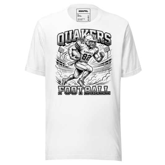 Plainfield Quakers Football T-Shirt in White – Indiana Spirit Wear by Hometown Gameday Co.