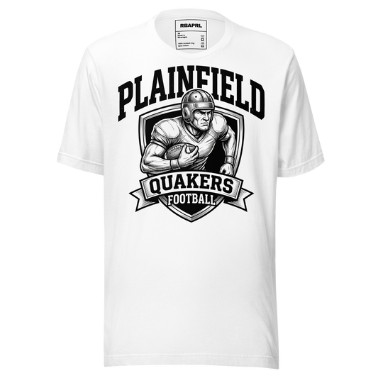Plainfield Quakers Football T-Shirt in White – Indiana Spirit Wear by Hometown Gameday Co.