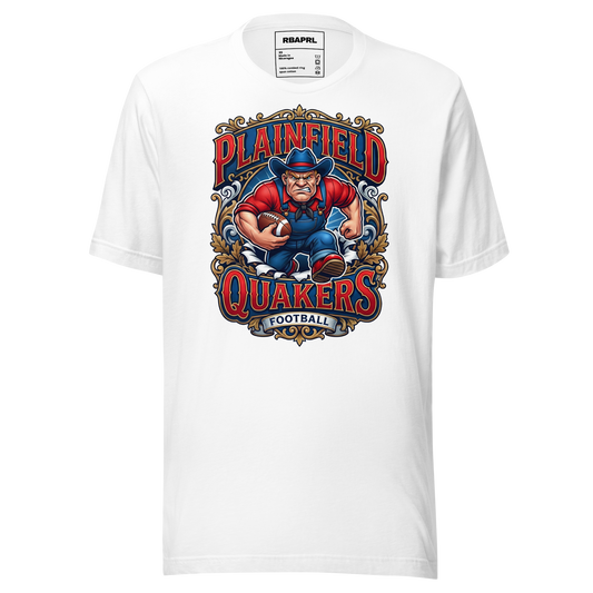 Plainfield Quakers Football T-Shirt in White – Indiana Spirit Wear by Hometown Gameday Co.