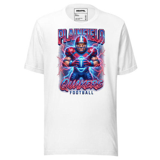 Plainfield Quakers Football T-Shirt in White – Indiana Spirit Wear by Hometown Gameday Co.