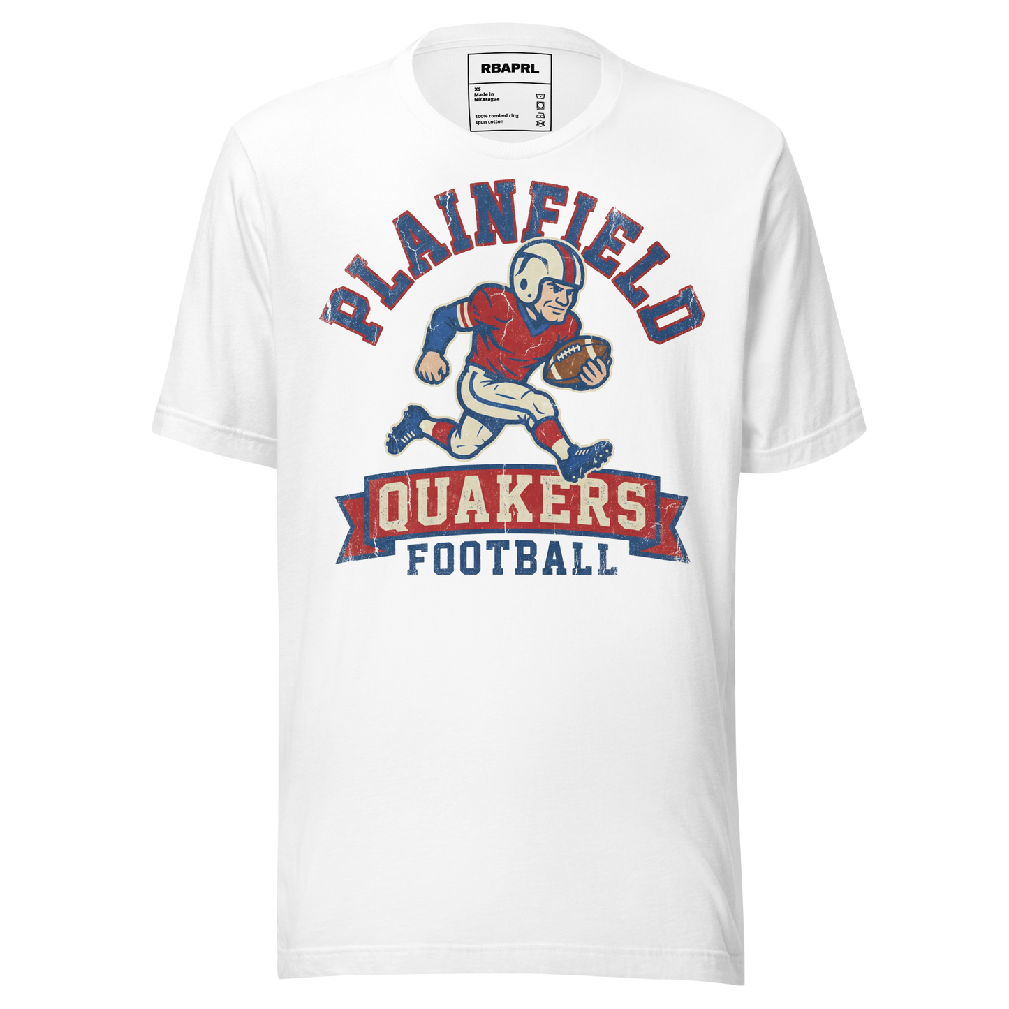Plainfield Quakers Football T-Shirt in White – Indiana Spirit Wear by Hometown Gameday Co.