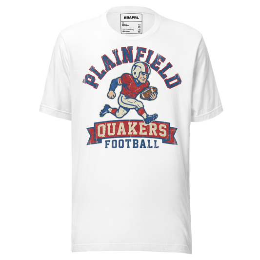 Plainfield Quakers Football T-Shirt in White – Indiana Spirit Wear by Hometown Gameday Co.
