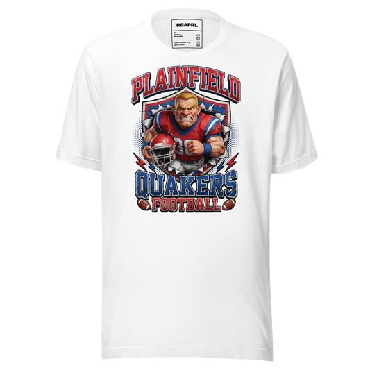 Plainfield Quakers Football T-Shirt in White – Indiana Spirit Wear by Hometown Gameday Co.