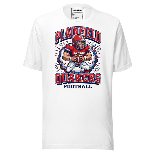 Plainfield Quakers Football T-Shirt in White – Indiana Spirit Wear by Hometown Gameday Co.