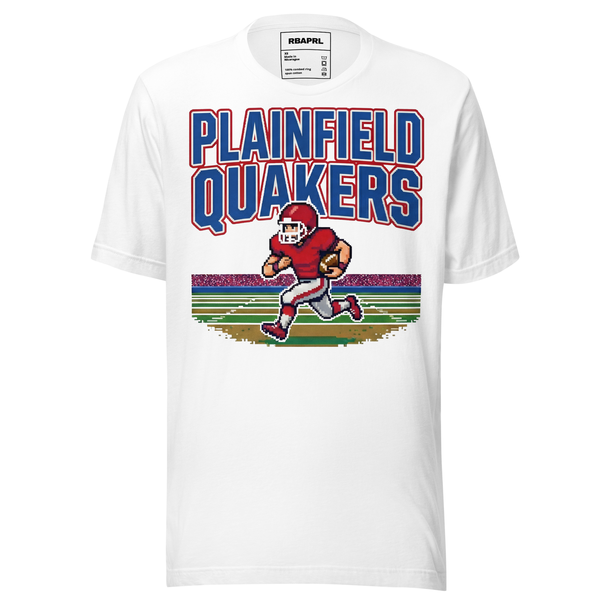 Plainfield Quakers Football T-Shirt in White – Indiana Spirit Wear by Hometown Gameday Co.