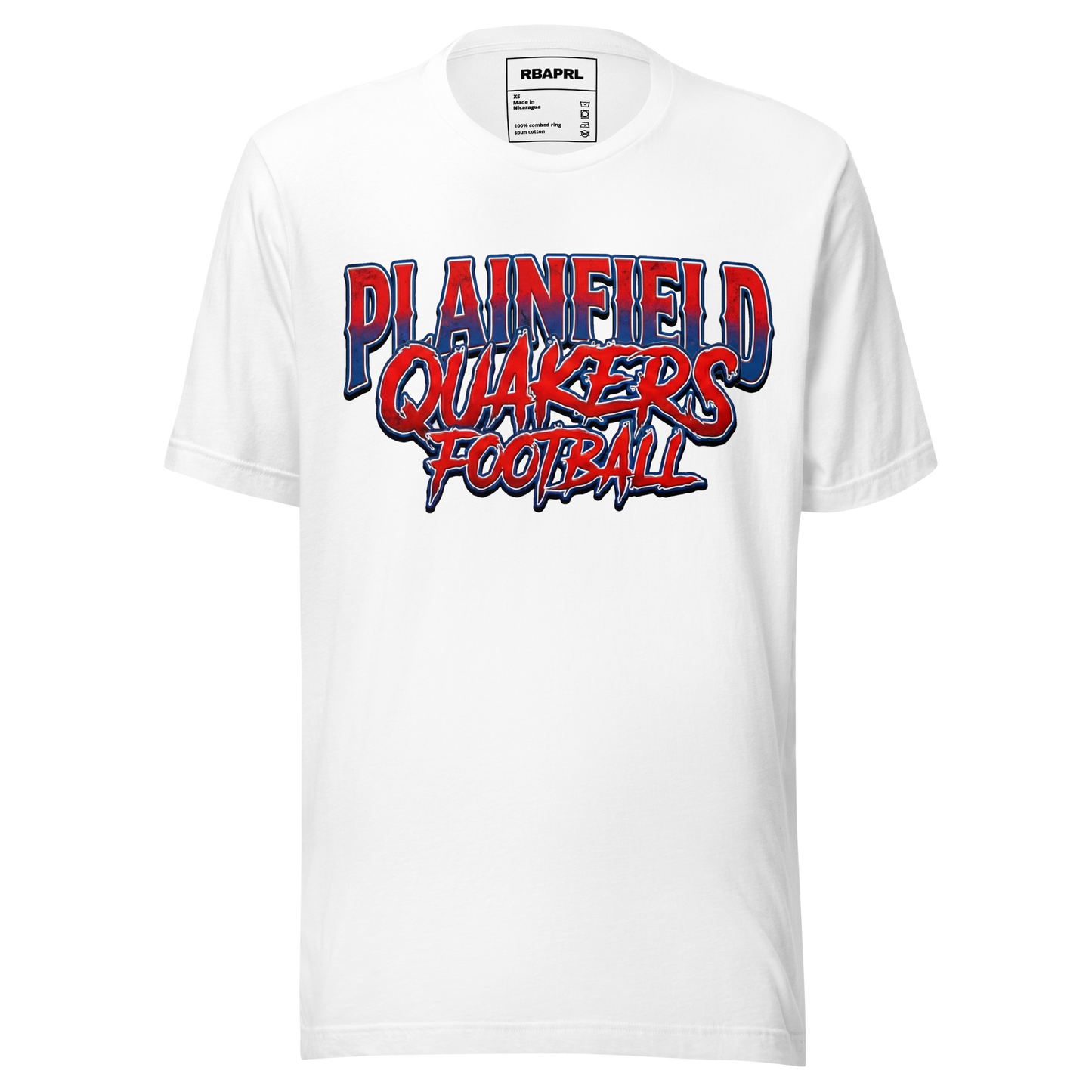 Plainfield Quakers Football T-Shirt in White – Indiana Spirit Wear by Hometown Gameday Co.