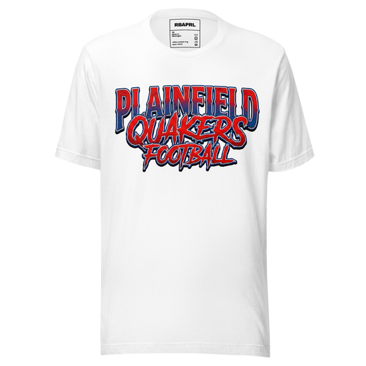 Plainfield Quakers Football T-Shirt in White – Indiana Spirit Wear by Hometown Gameday Co.