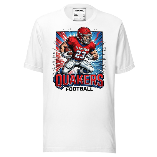 Plainfield Quakers Football T-Shirt in White – Indiana Spirit Wear by Hometown Gameday Co.