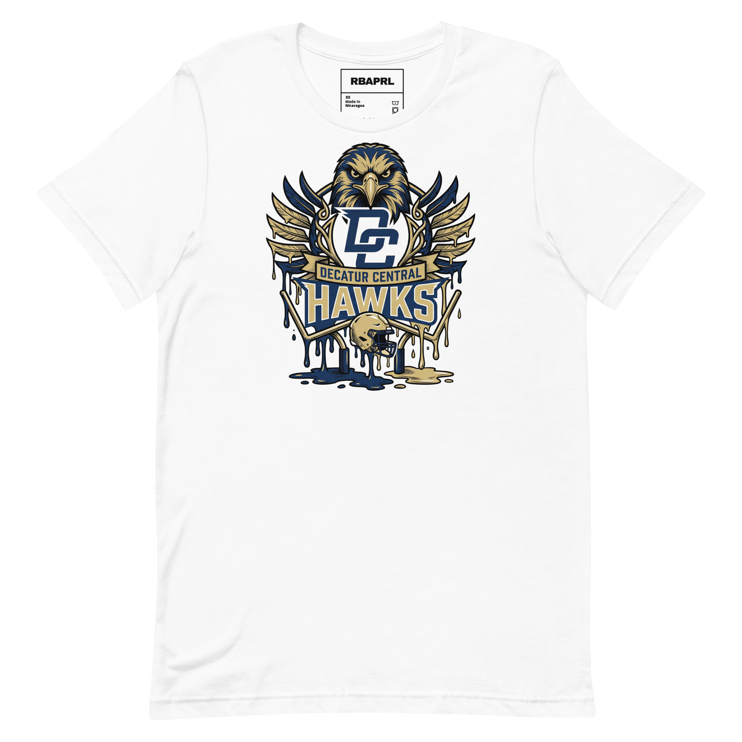 Decatur Central Hawks Football T-Shirt in White – Indiana Spirit Wear by Hometown Gameday Co.