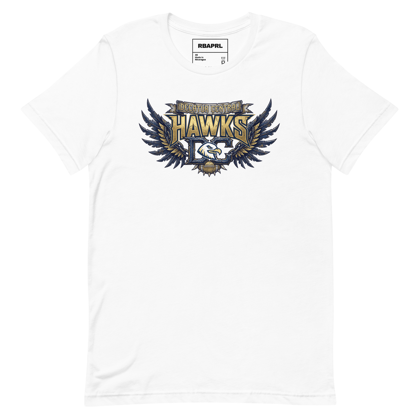 Decatur Central Hawks Football T-Shirt in White – Indiana Spirit Wear by Hometown Gameday Co.