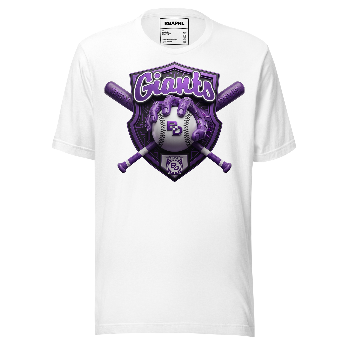 Ben Davis Giants Baseball T-Shirt in White – Indiana Spirit Wear by Hometown Gameday Co.