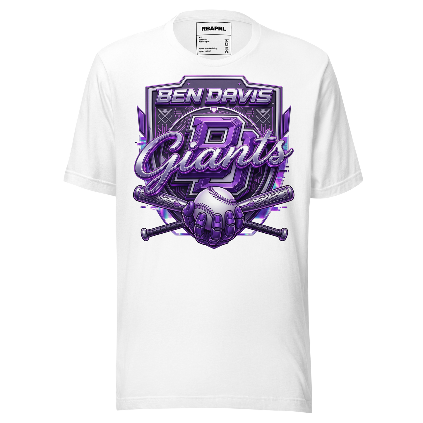 Ben Davis Giants Baseball T-Shirt in White – Indiana Spirit Wear by Hometown Gameday Co.