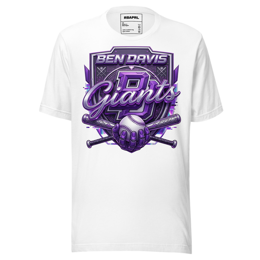 Ben Davis Giants Baseball T-Shirt in White – Indiana Spirit Wear by Hometown Gameday Co.