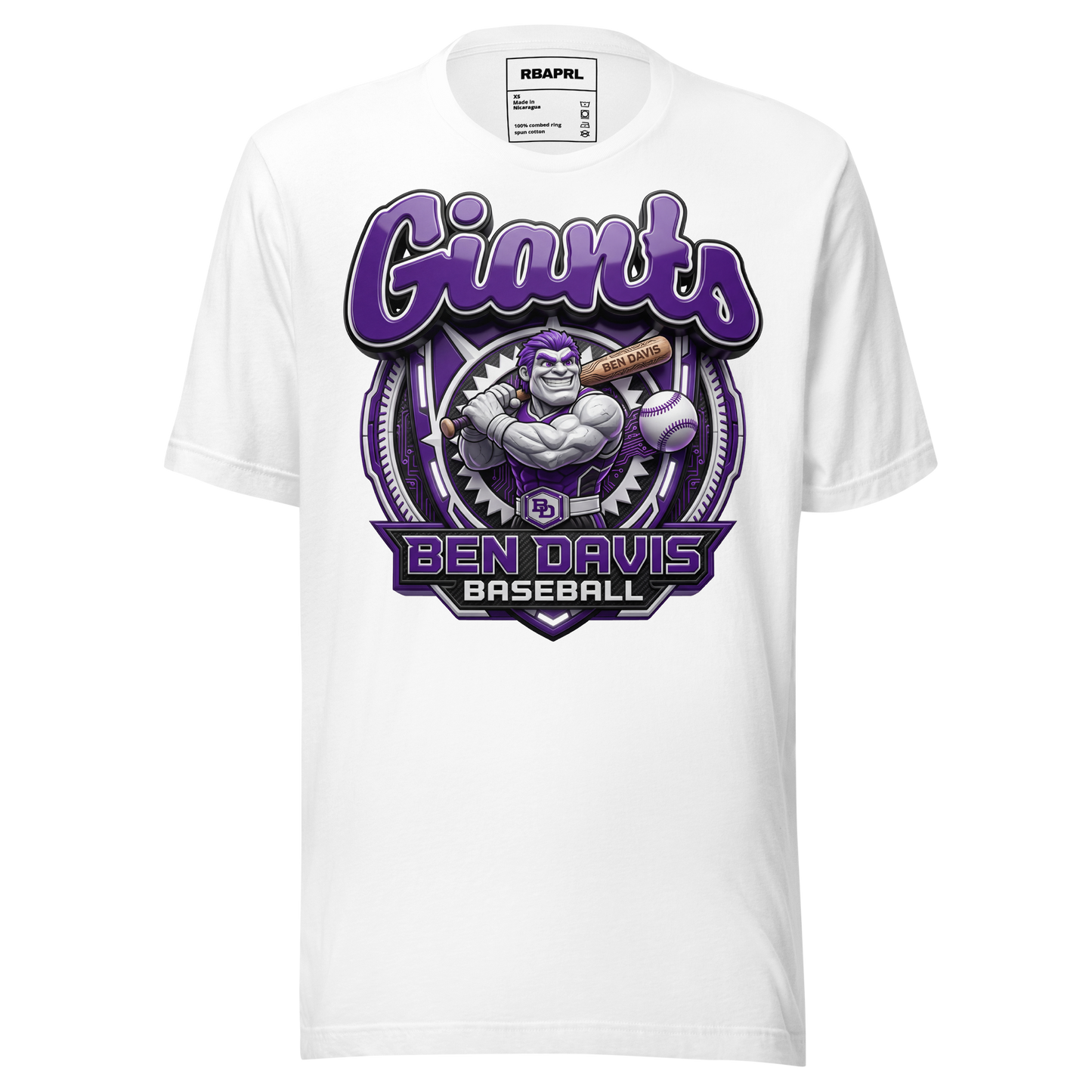 Ben Davis Giants Baseball T-Shirt in White – Indiana Spirit Wear by Hometown Gameday Co.