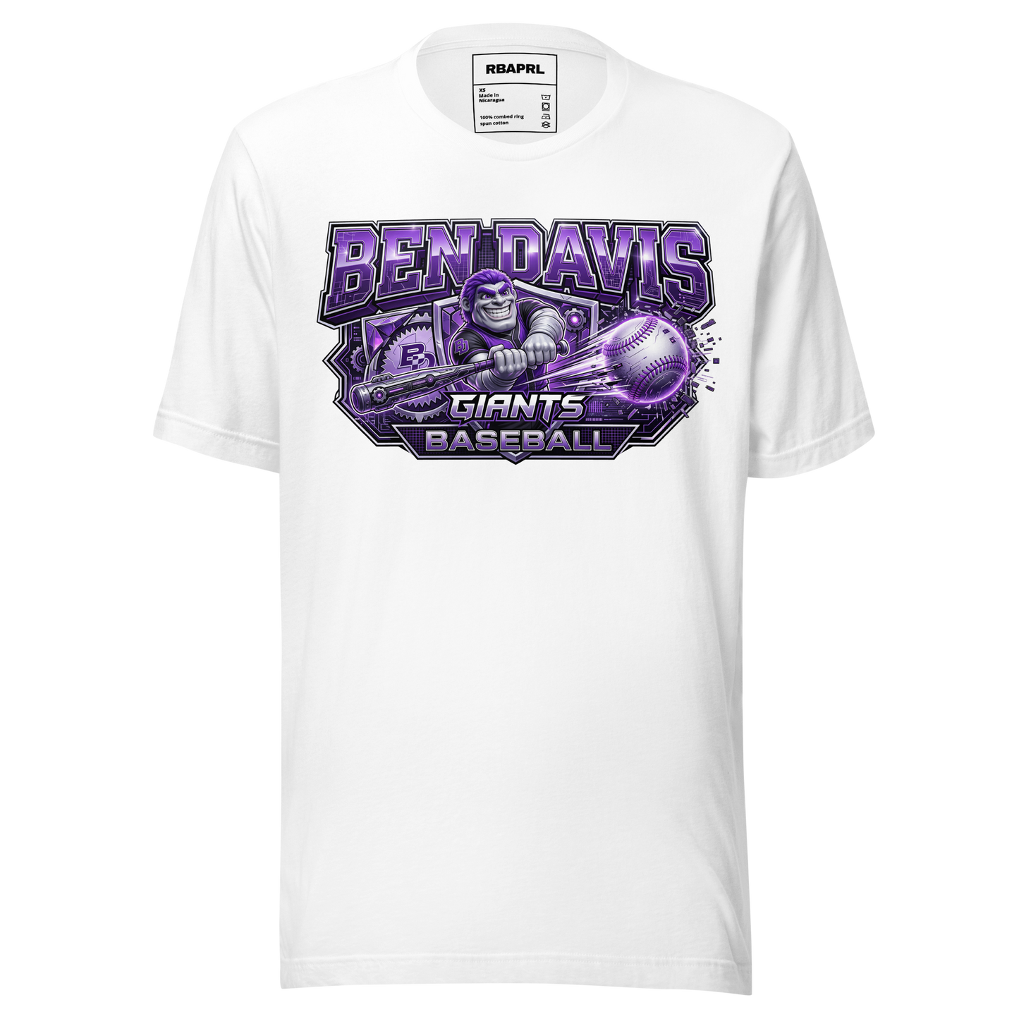 Ben Davis Giants Baseball T-Shirt in White – Indiana Spirit Wear by Hometown Gameday Co.