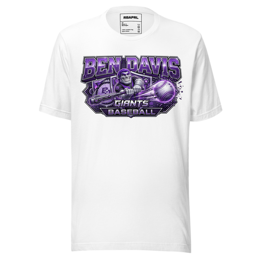 Ben Davis Giants Baseball T-Shirt in White – Indiana Spirit Wear by Hometown Gameday Co.