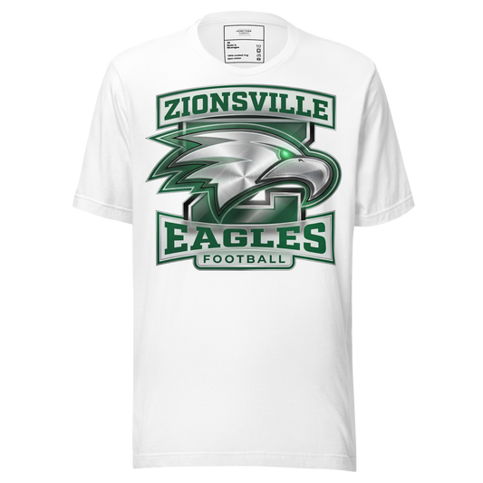 Zionsville Eagles Football T-Shirt in White – Indiana Spirit Wear by Hometown Gameday Co.