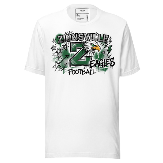 Zionsville Eagles Football T-Shirt in White – Indiana Spirit Wear by Hometown Gameday Co.