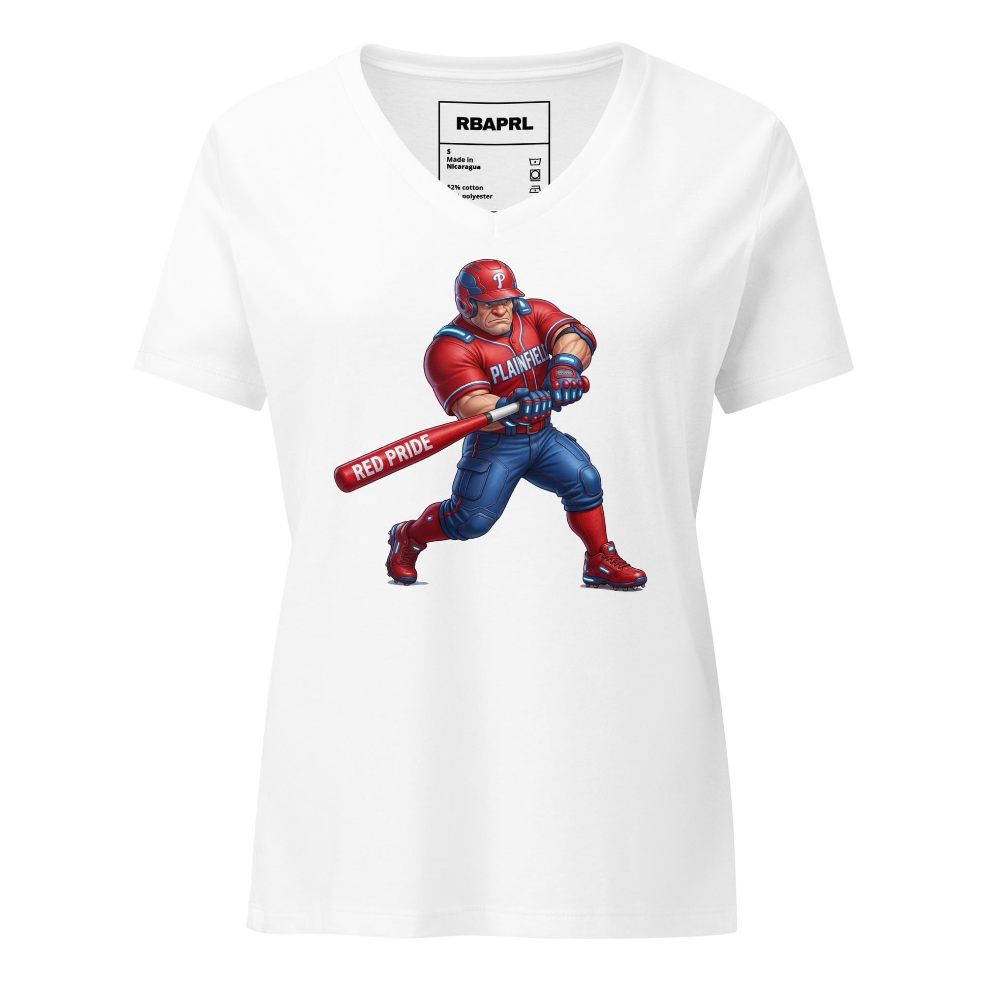 Plainfield Quakers Baseball Women's V-Neck T-Shirt in Solid White Blend – Indiana Spirit Wear by Hometown Gameday Co.