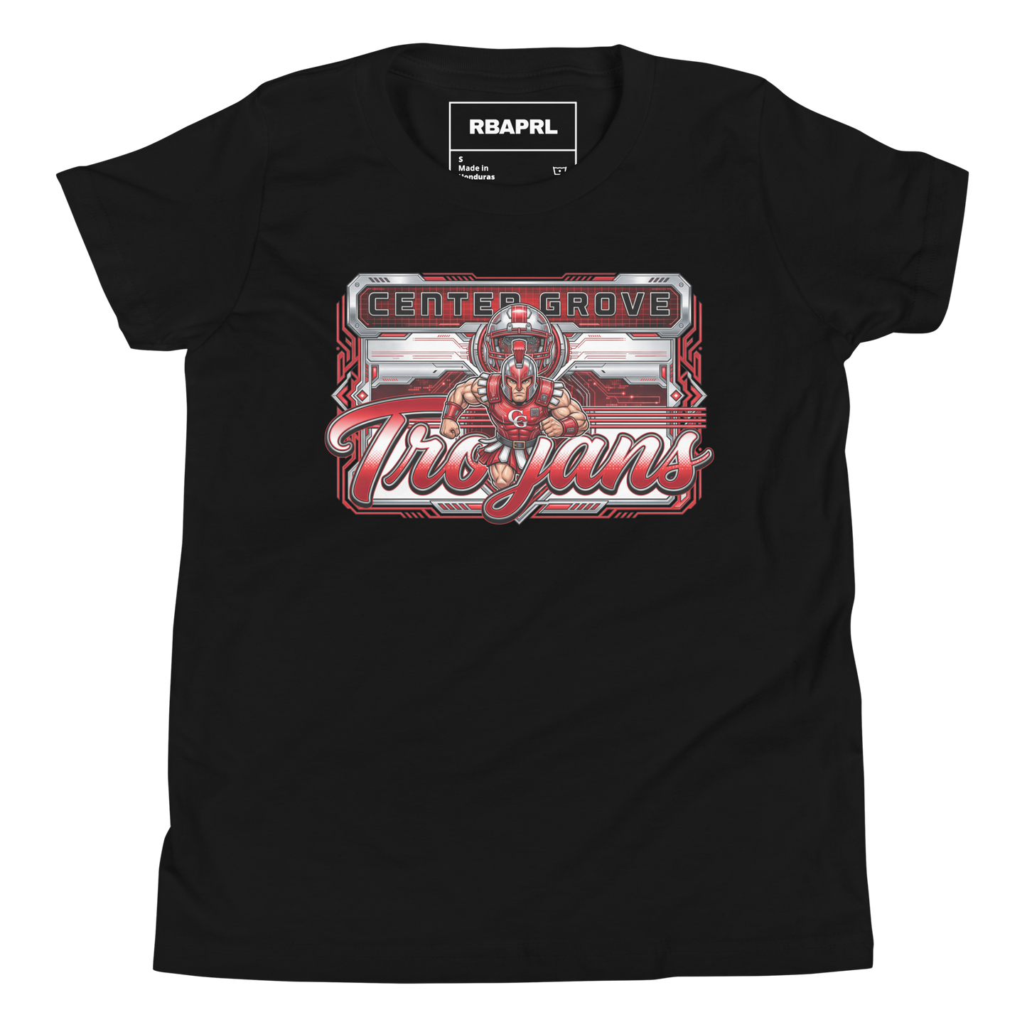 Center Grove Trojans Football Youth T-Shirt in Black – Indiana Spirit Wear by Hometown Gameday Co.