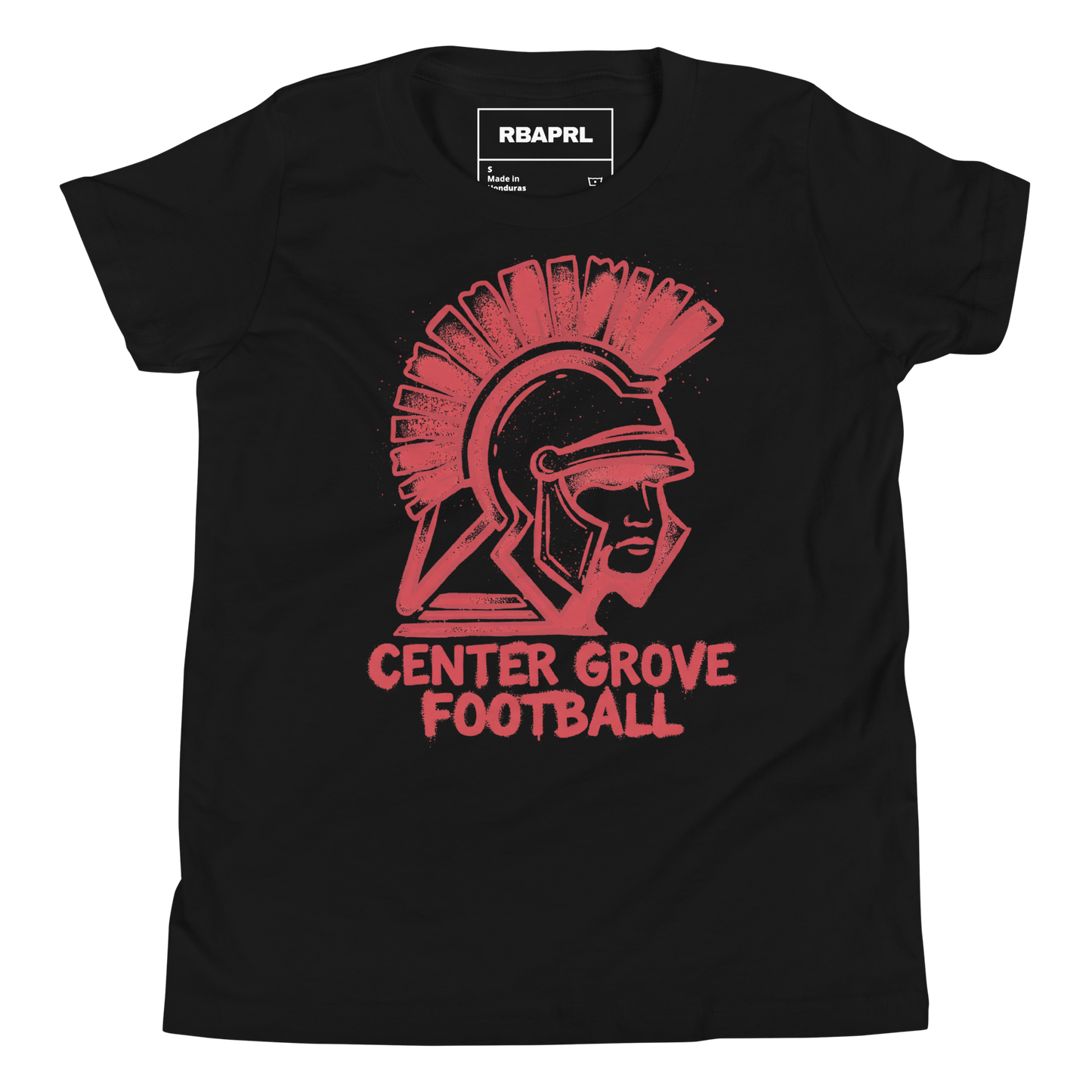 Center Grove Trojans Football Youth T-Shirt in Black – Indiana Spirit Wear by Hometown Gameday Co.