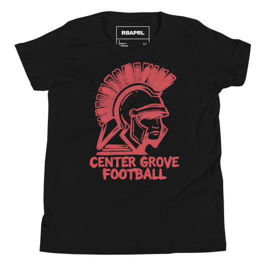 Center Grove Trojans Football Youth T-Shirt in Black – Indiana Spirit Wear by Hometown Gameday Co.
