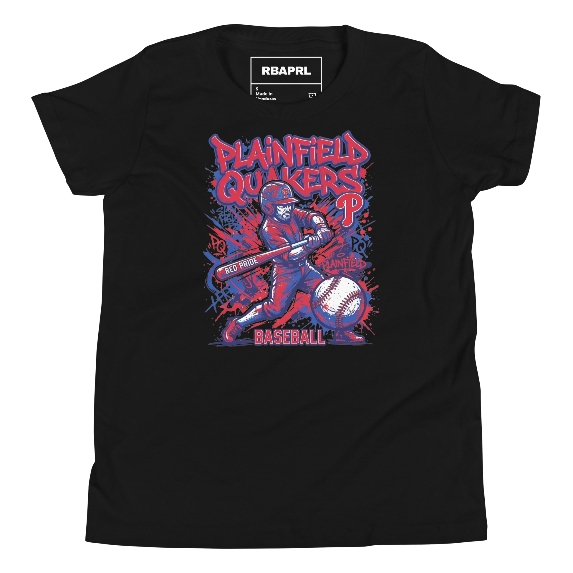 Plainfield Quakers Baseball Youth T-Shirt in Black – Indiana Spirit Wear by Hometown Gameday Co.