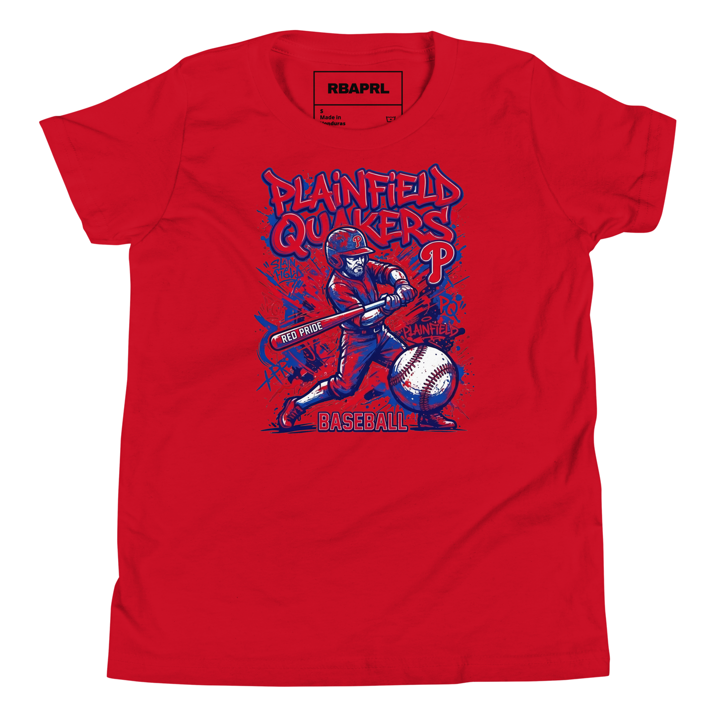 Plainfield Quakers Baseball Youth T-Shirt in Red – Indiana Spirit Wear by Hometown Gameday Co.