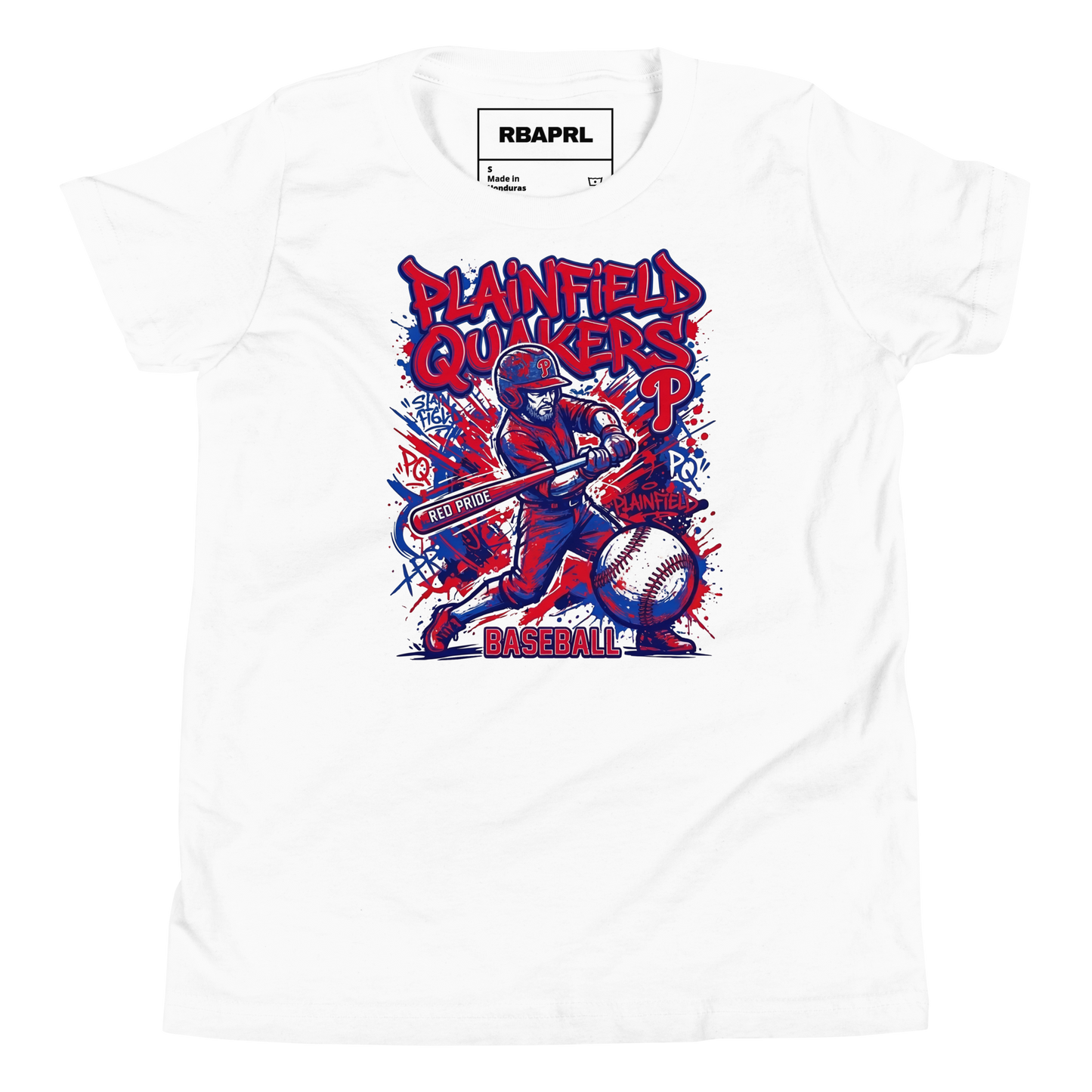 Plainfield Quakers Baseball Youth T-Shirt in White – Indiana Spirit Wear by Hometown Gameday Co.